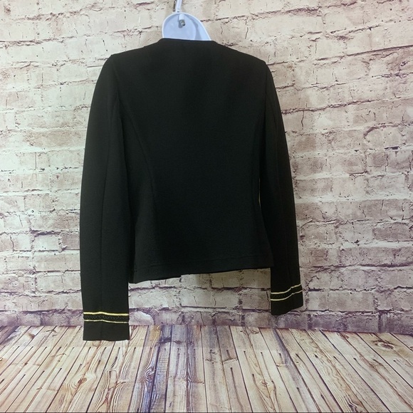 Libby Edelman Black Clasp Closure Gold Detail Sleeve Jacket - Picture 5 of 11